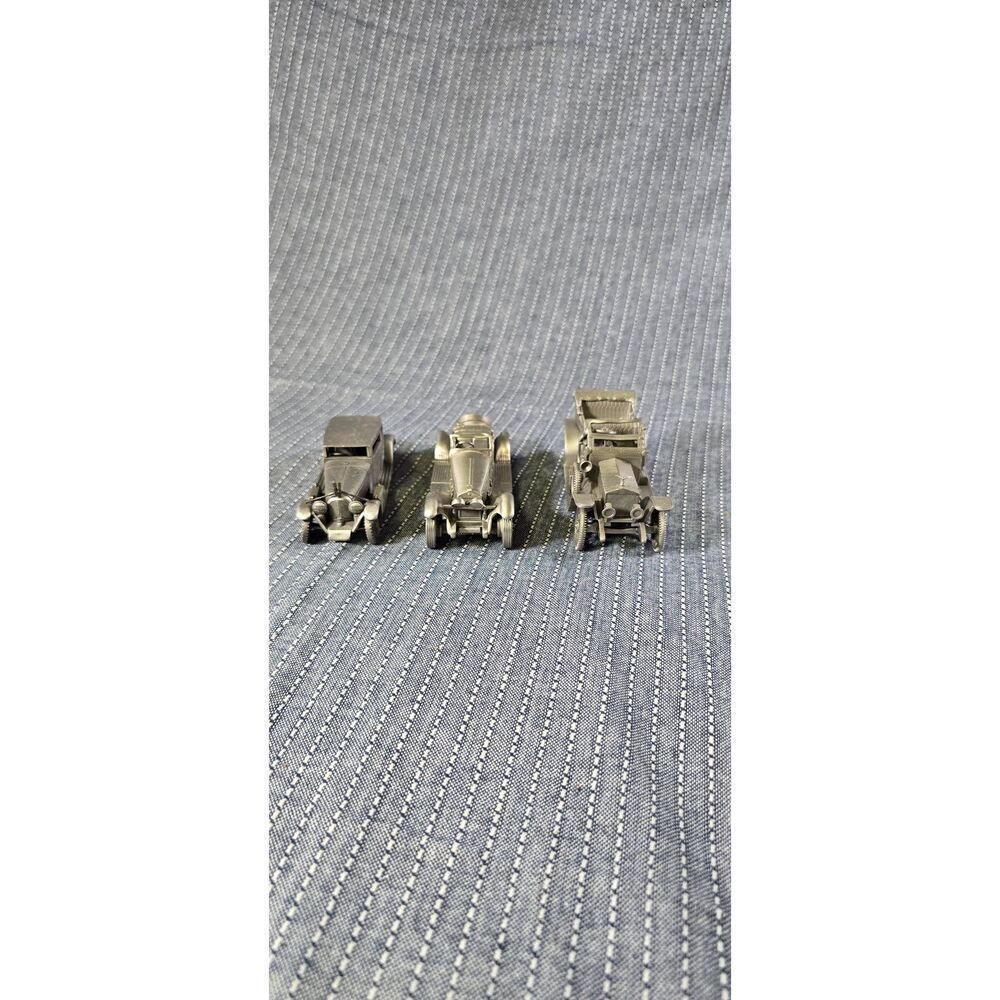 Three Danbury Mint Pewter Cars